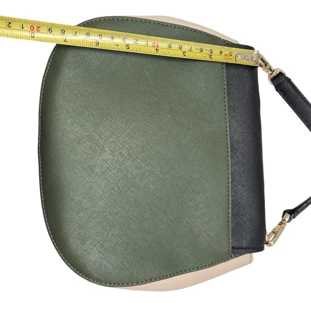 Kate spade rare colorblock crossbody messenger bag green black cream